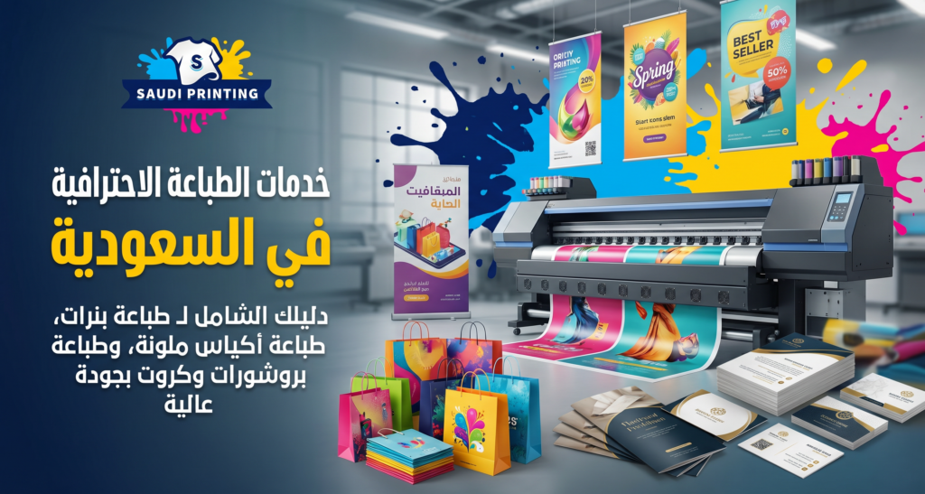 خدمات الطباعة في السعودية بنرات بروشور كروت