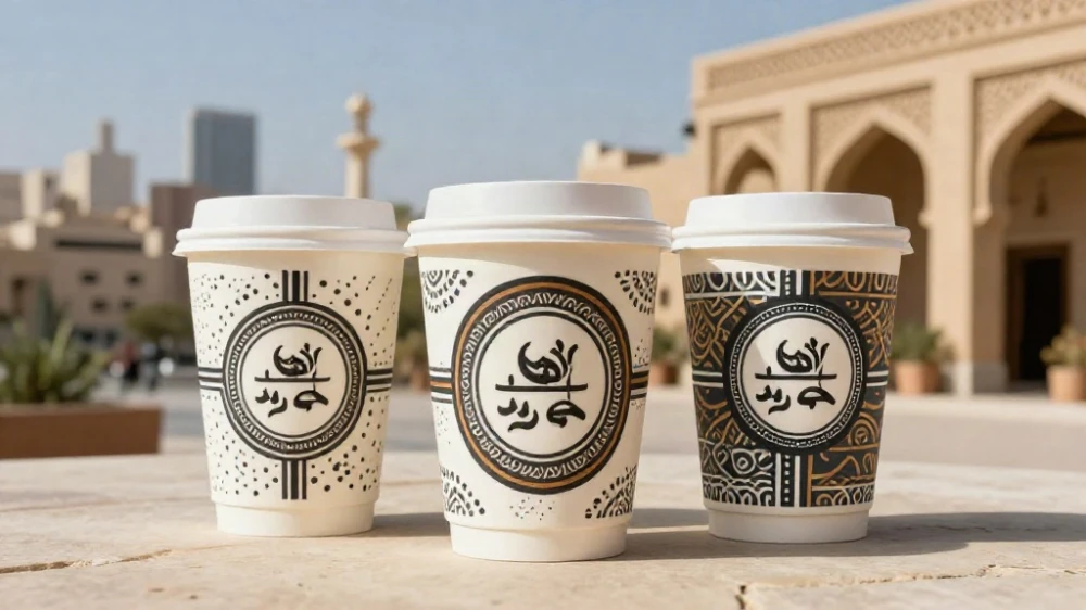 أكواب ورقية مطبوعة للمقاهي
