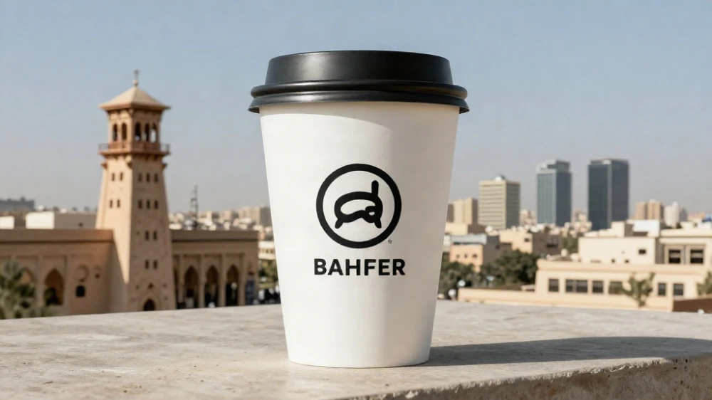 تصميم أكواب ورقية للهوية التجارية