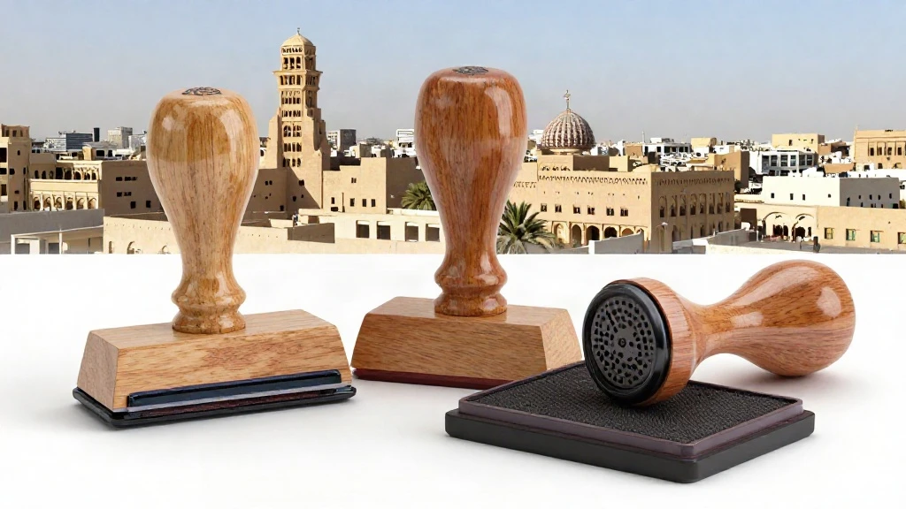 ختم خشبي تقليدي مع حبر