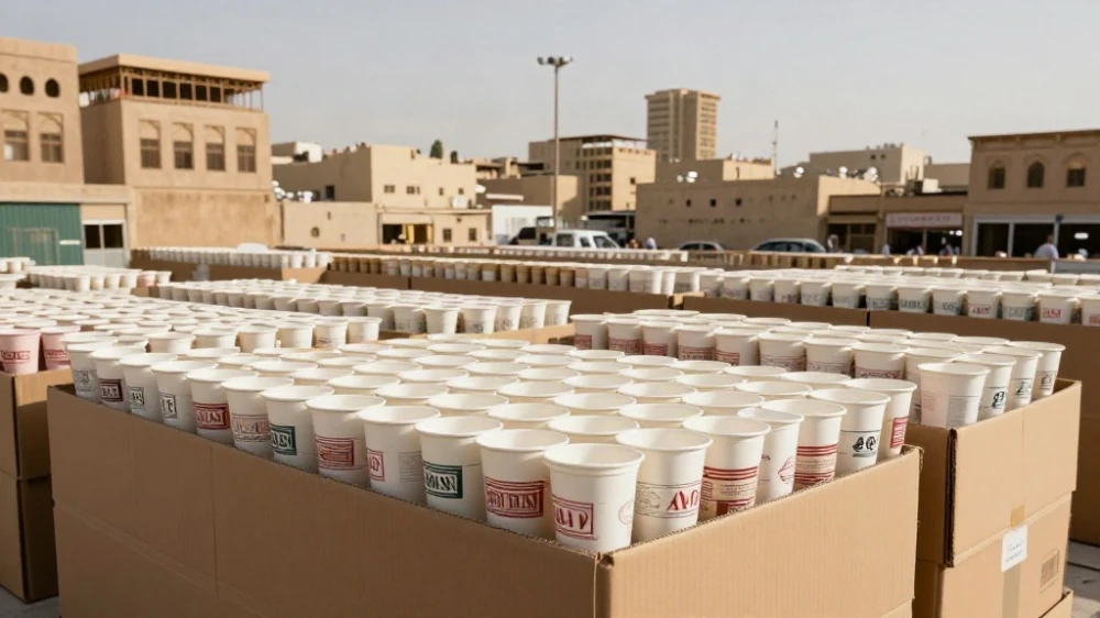 طباعة اكواب قهوة ورقية بالجملة
