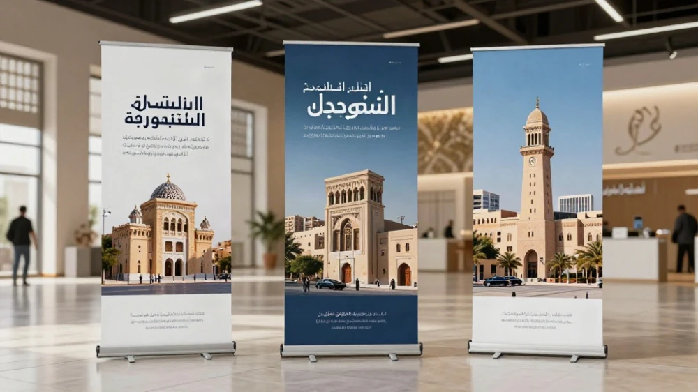طباعة بنر رول اب احترافي للمعارض