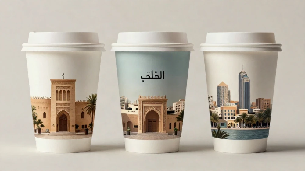 تصميم اكواب ورقية لوجو كافيه