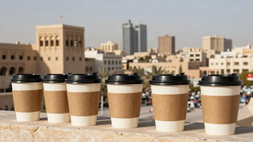 طباعة اكواب قهوة ورقية دبل